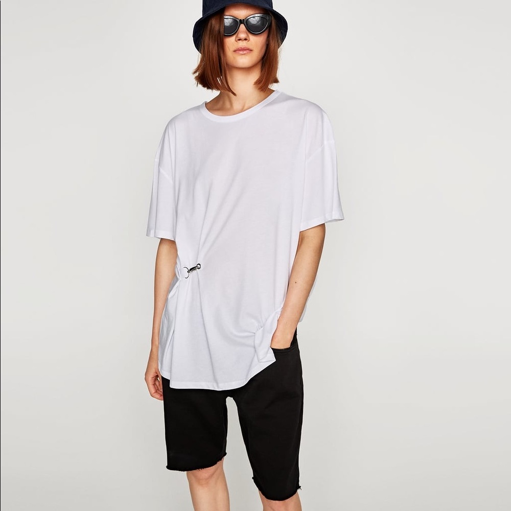 Zara T-Shirt with Metal Detail